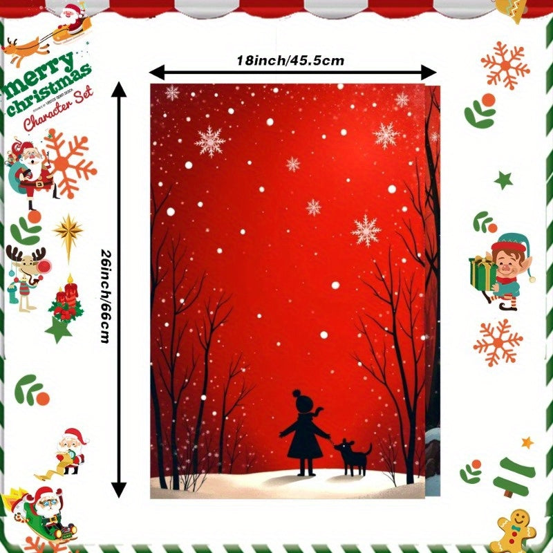 This Kitchen Towel Set includes 2 pieces measuring 45.72 by 66.04 cm each. It features a charming Christmas Winter theme, ideal for enhancing kitchen decor and as a thoughtful holiday gift. The towels are beautifully adorned with delicate snowflakes.