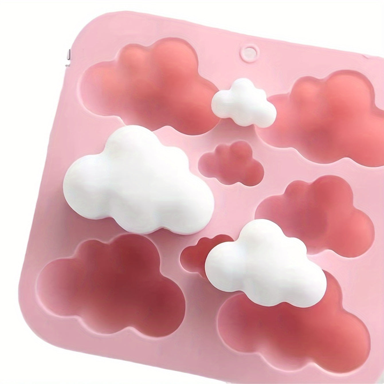 Cloud-Shaped Silicone Mold with 8 Cavities for Candles and Desserts - Perfect for Weddings! Flexible and Easy Release for Jello, Pudding, Chocolate, and Resin Crafts - Multi-Size Oblong Mold Set