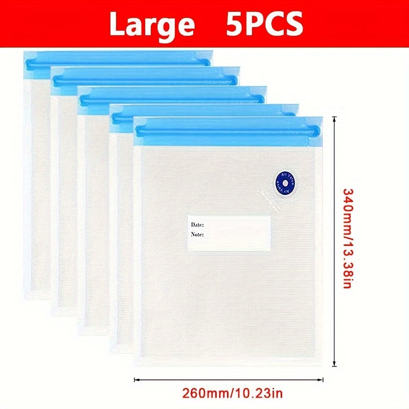 Keep your food fresh and extend its shelf life with these reusable food vacuum storage bags. Perfect for meal preparation or storage, these long-lasting vacuum sealed bags come in various sizes, including large, medium, and small. With a convenient