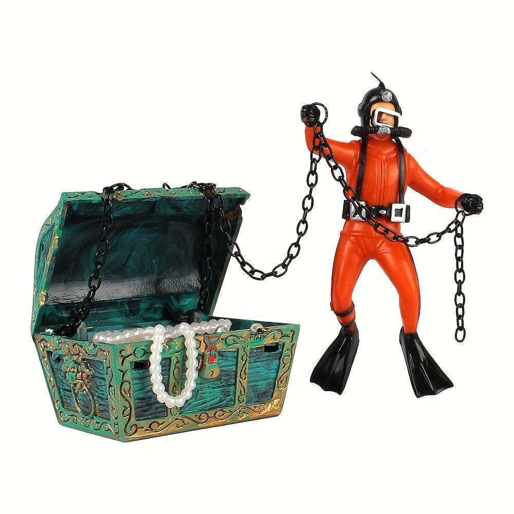 1Pc Treasure Hunter Action Figure for Fish Tank Decoration