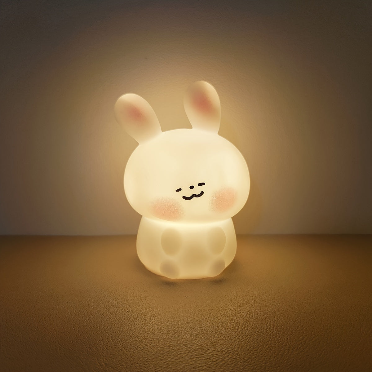 Blush Bunny LED Night Light powered by button batteries, ideal for parties and bedroom decoration gift for friends and family.