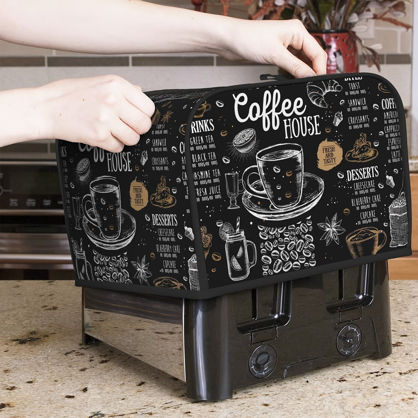 Protect your coffee patterned bread maker with this dustproof cover. Available in a set of 1 or 2, these small appliance covers prevent fingerprints and enhance kitchen decor. Upgrade your kitchen with the ZSCFBJM Bread Maker Cover.