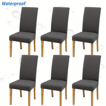 4-6pcs Stretch Milk Fiber Chair Covers with Water-Resistant Elastic Bands, Machine Washable, 92% Polyester 8% Spandex Fabric, 140-160g Weight. Ideal for Home and Restaurant Decoration.