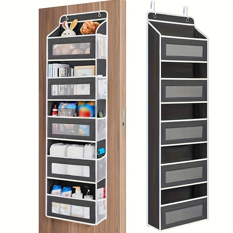 Hanging storage box with 5 shelves and 5 large pockets for wardrobe and home organization. Anti-tilt design makes it suitable for various rooms. Makes a great Easter gift or accessory organizer.