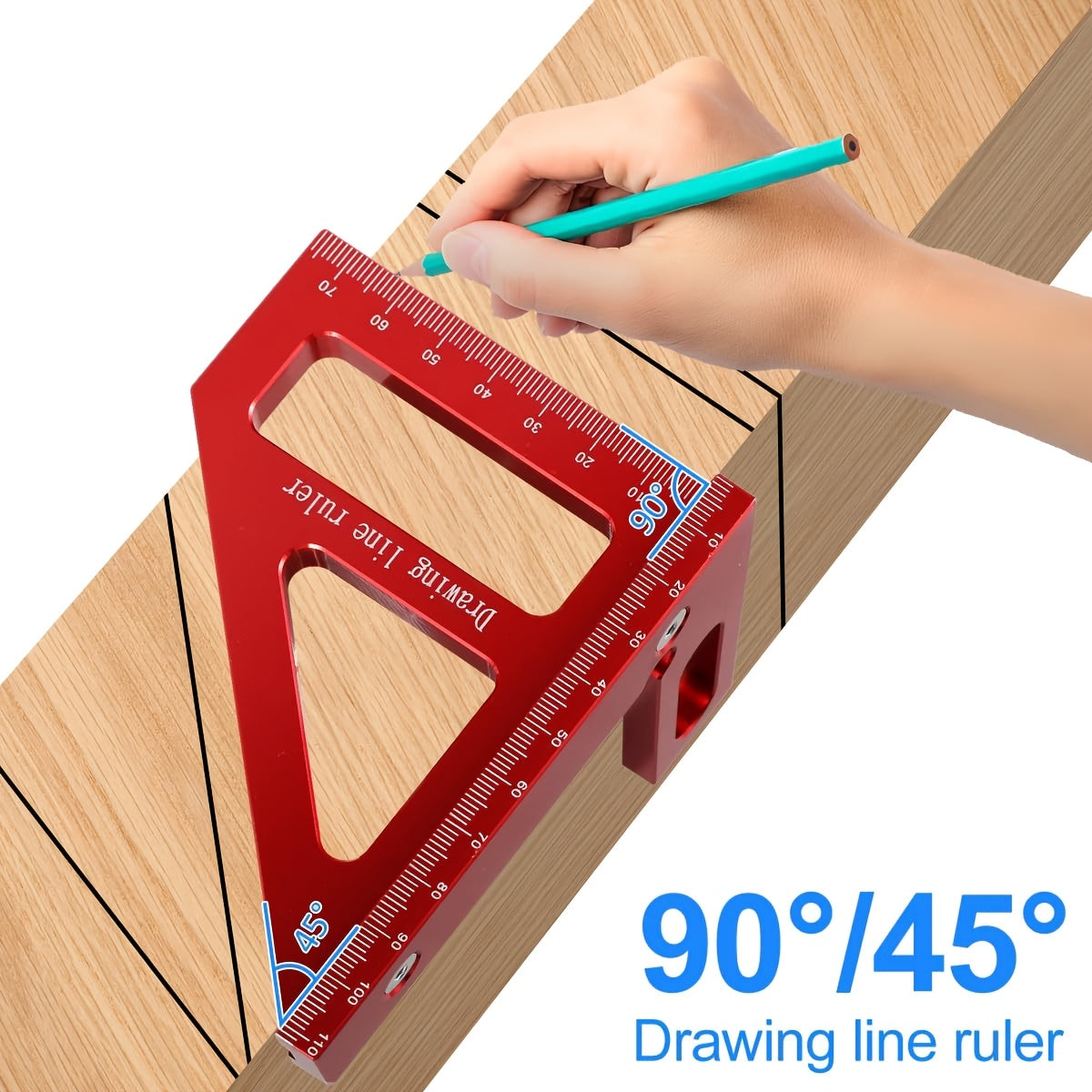 Aluminum Alloy 3D Multi-Angle Measuring Ruler for Engineers and Carpenters, Painted Finish, Assembly Required