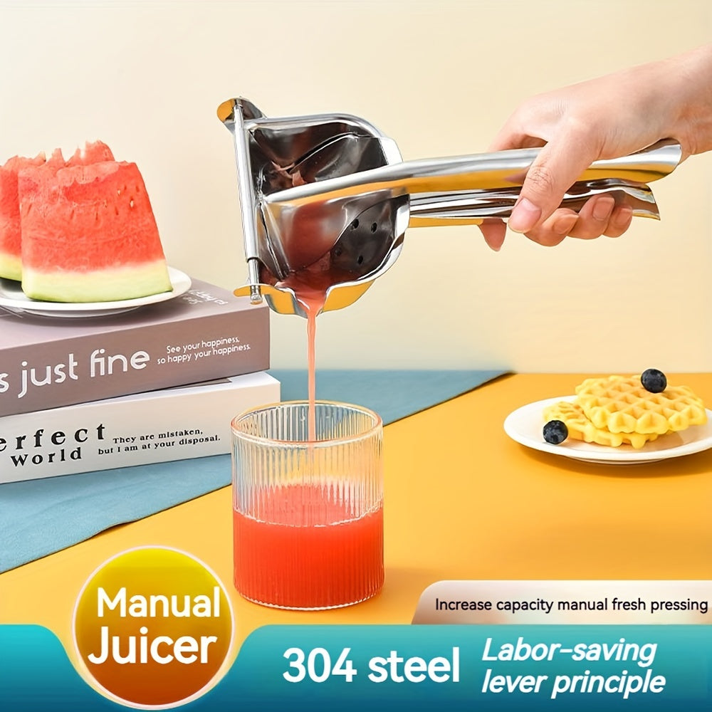 304 Stainless Steel Manual Juicer Home Orange Juice Squeezer with Dregs Separation Feature, Ideal for Juicing Pomegranates and other Fruits, a Must-have Kitchen Tool and Gadget