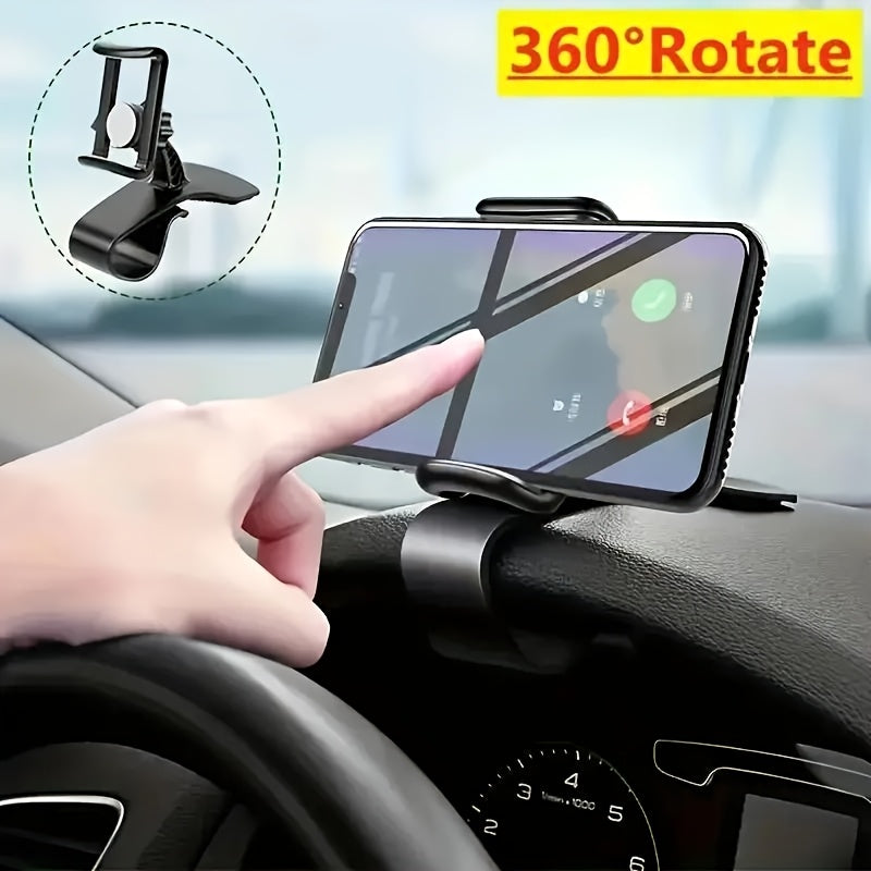 360° swivel car phone holder, dashboard mount for GPS navigation, universal fit, waterproof, no battery needed.