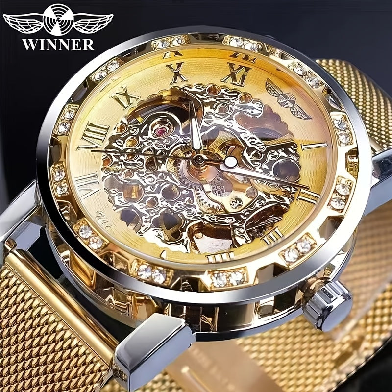 A stylish mechanical watch with a hollow design for men, famous for its cool and tech-savvy luxury, and a versatile branded wristwatch.