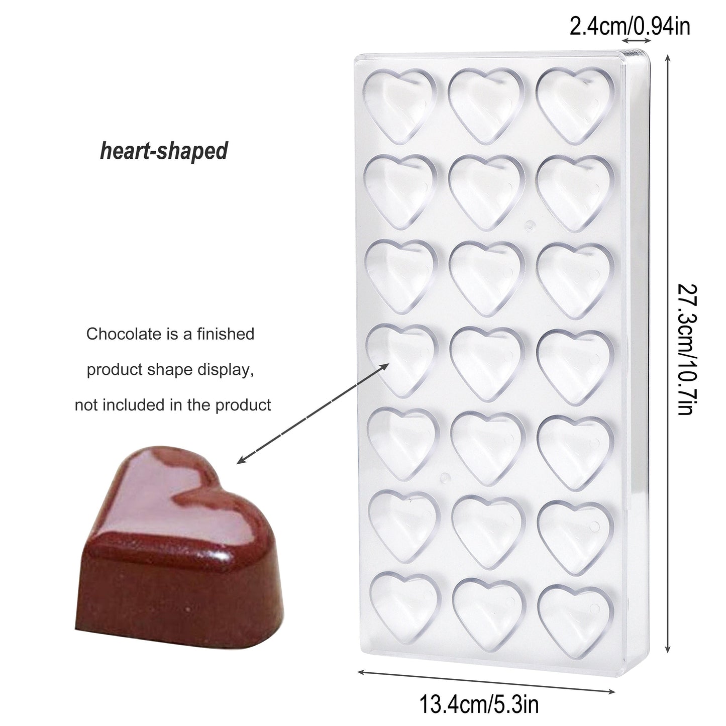 Set of plastic chocolate molds that are free of BPA, featuring various shapes such as hearts, eggs, bars, and diamonds for making mousse, jelly, candies, and truffles. Perfect for creating sweet treats for Easter, Thanksgiving, Valentine's Day, Mother's