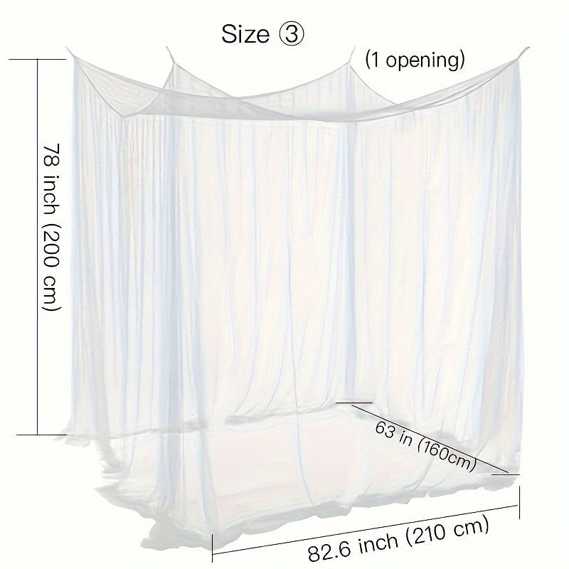 Travel Camping Net Tent 1pc with large space and 15 eye encrypted mesh square mosquito net. Suitable for hammock, camping, bedroom, and yard. Comes in 4 sizes and easy to install.