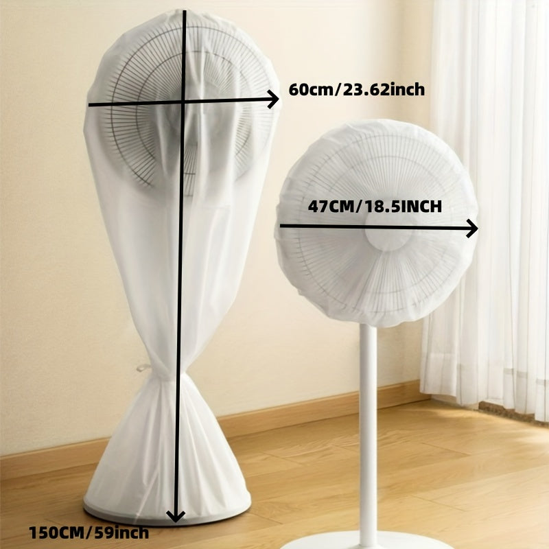 Protect your children with the Youngsters Safety Fan Cover - Prevent Pinching and Dust Build-Up, Suitable for Desktop and Wall Fans, Adds a Stylish Touch to Your Space, Made of Durable Polyester Mesh in White - Perfect for Both Home and Business Settings.