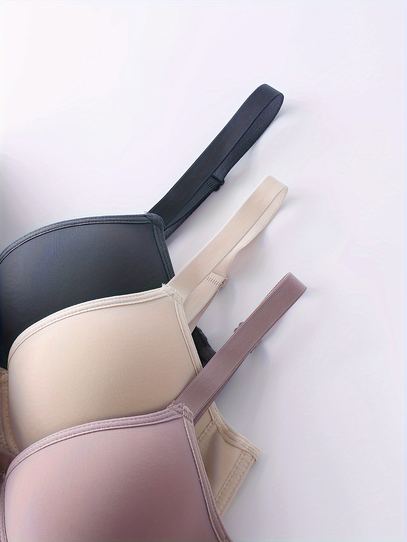 3 Seamless Push Up Bras: Simple, Solid, and Comfortable for Everyday Wear.