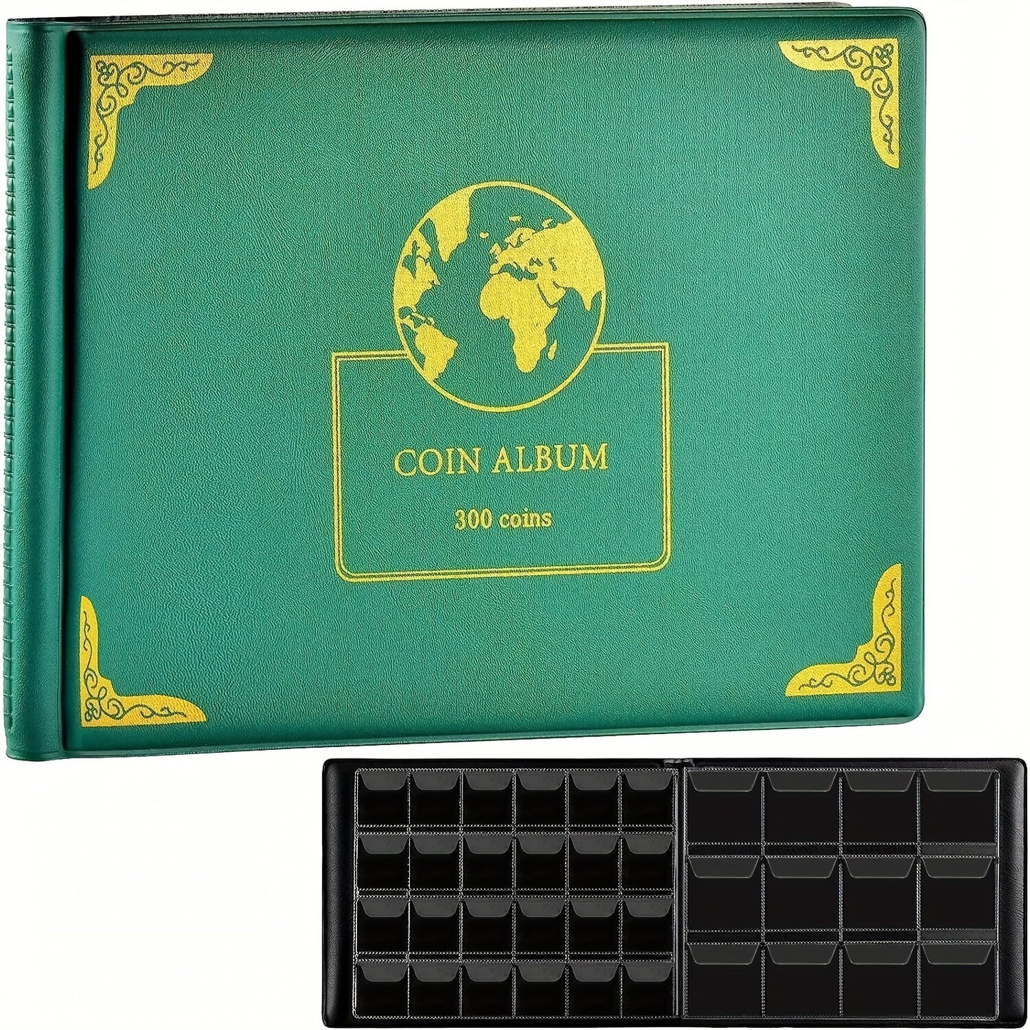 300 pocket black coin collection organizer book for 20-38mm coins