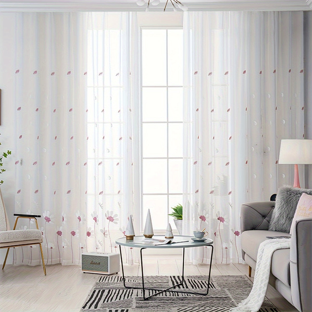 Add a touch of simplicity and charm to your living space with this 1-piece Simple Animal Embroidery Tulle Curtain. Featuring a beautiful pastoral style flower embroidery design, this window sheer curtain is perfect for adding a delicate touch to your