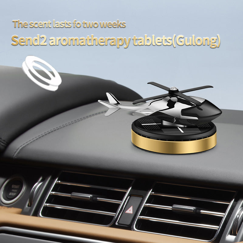 AAZRZRZ Solar-Powered Helicopter Car Air Freshener: Rotating, Subtle Scent, Compatible with Multiple Models