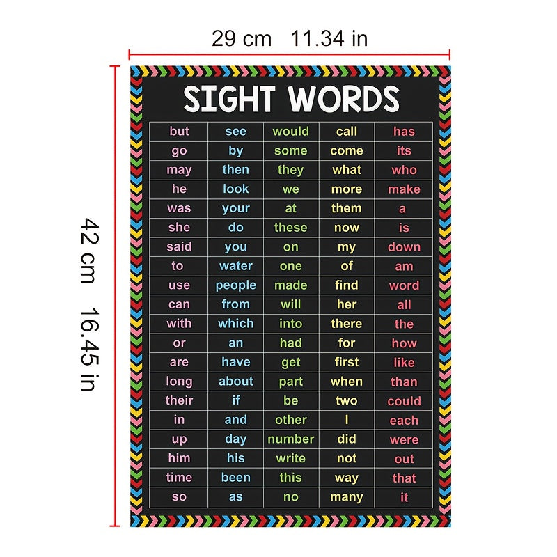 Decorate your English classroom with an A3 poster featuring high-frequency sight words.