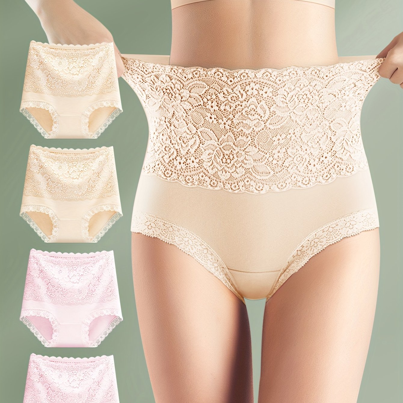 Floral print high waist briefs, seamless and comfy, perfect for women's lingerie.