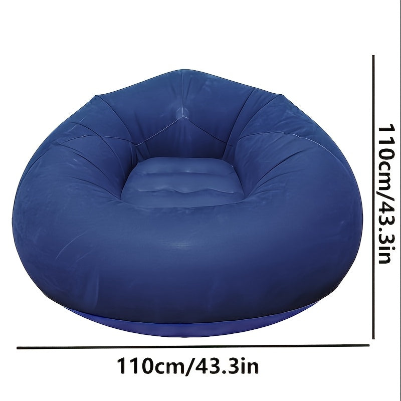 Modern grey PVC bean bag chair with cord embellishment, no filling, suitable for indoor and outdoor seating.