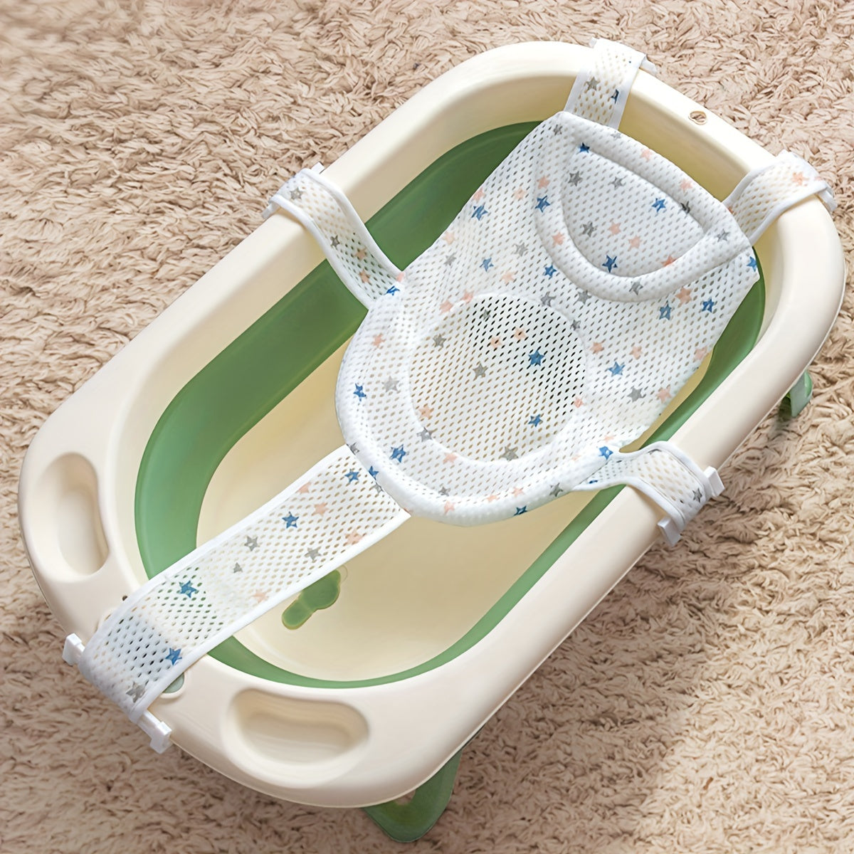 The Youngsters' Breathable Bath Support features a T-shaped mesh net with 5 buckles, providing a non-slip floating mat for safe and fun bath time. It makes a perfect gift for the holiday season, Autumn Festival, or Thanksgiving. Available in white and