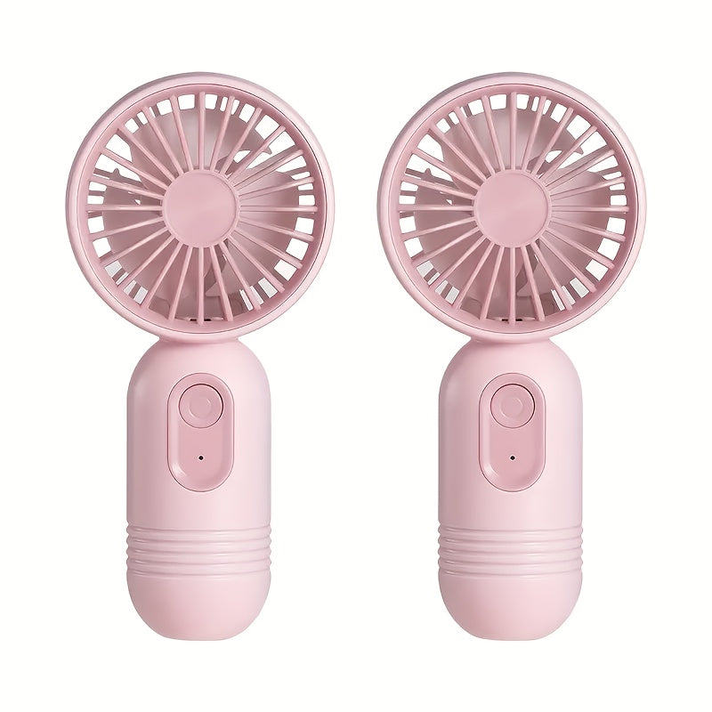 Compact Personal Fan for Travel with 3 Speeds, USB Rechargeable Battery Operated Mini Fan for Eyelashes