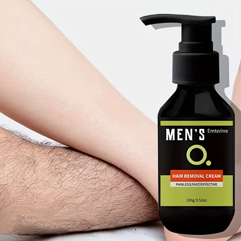 100g Men's Hair Removal Cream for Body, Face, Underarms, Legs, Intimate Areas, Gentle Formula with Plant Squalane.