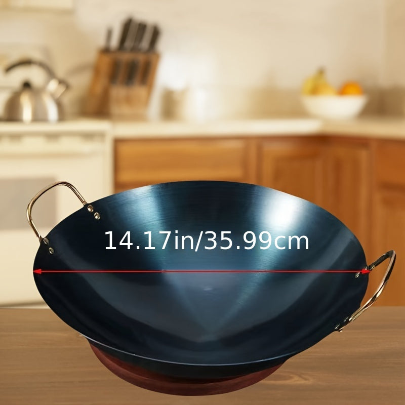 Multipurpose Cast Iron Wok & Soup Pot - Non-Stick Surface, Ideal for Gas Stove Cooking in Both Home and Restaurant Settings