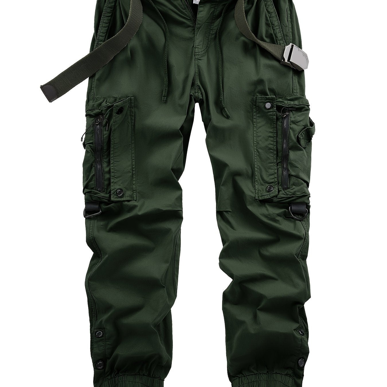 Men's spring and autumn American-style work pants with zipper, multi-pocket design, thin, comfortable, and breathable.