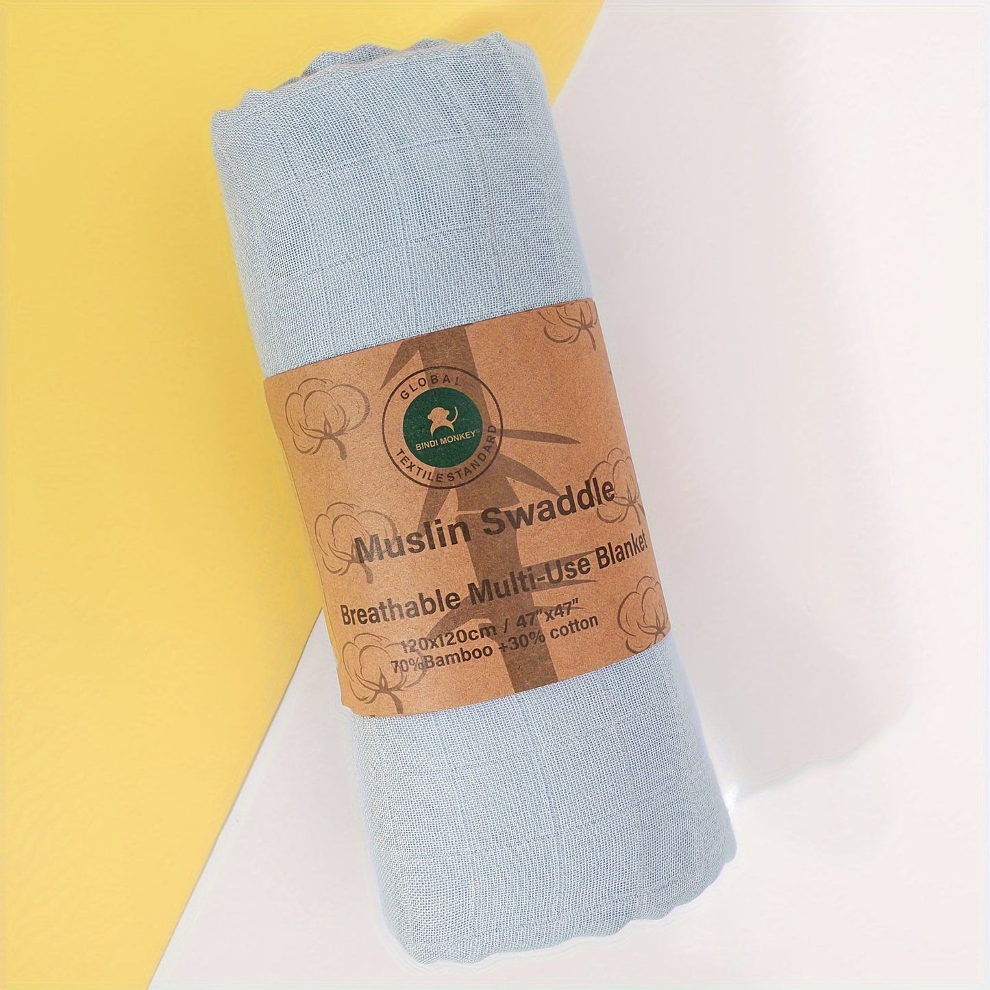 Sumptuously Soft and Breathable Bamboo Swaddle Blanket from Bindimonkey - Gentle on Skin, Hand Wash Recommended, Must-Have for Babies