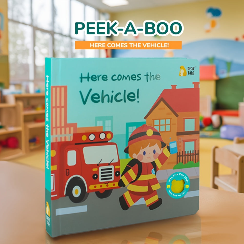 The Car Is Coming!" Felt Petal Book promotes fine motor skill development in children through interactive play.