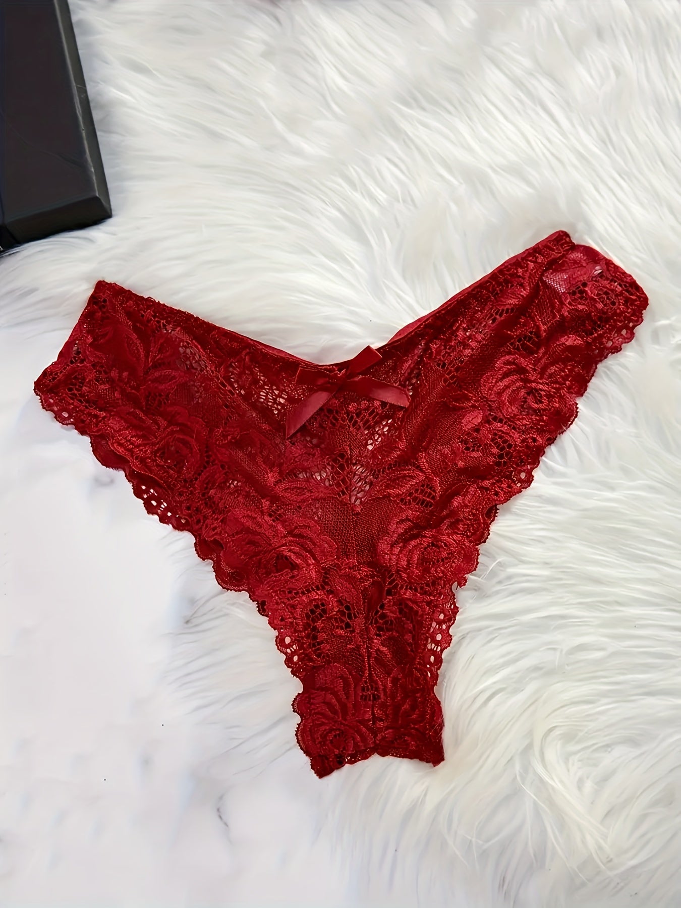 Valentine's Day lace lingerie set with deep V split skirt in plus sizes. Includes free panties and available in multiple colors.