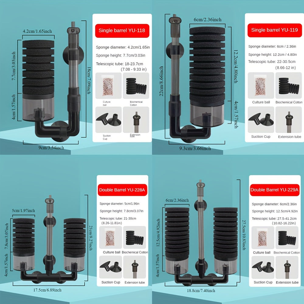 Biochemical cotton filter, sponge filter for turtle and aquarium tank, not including a water pump.