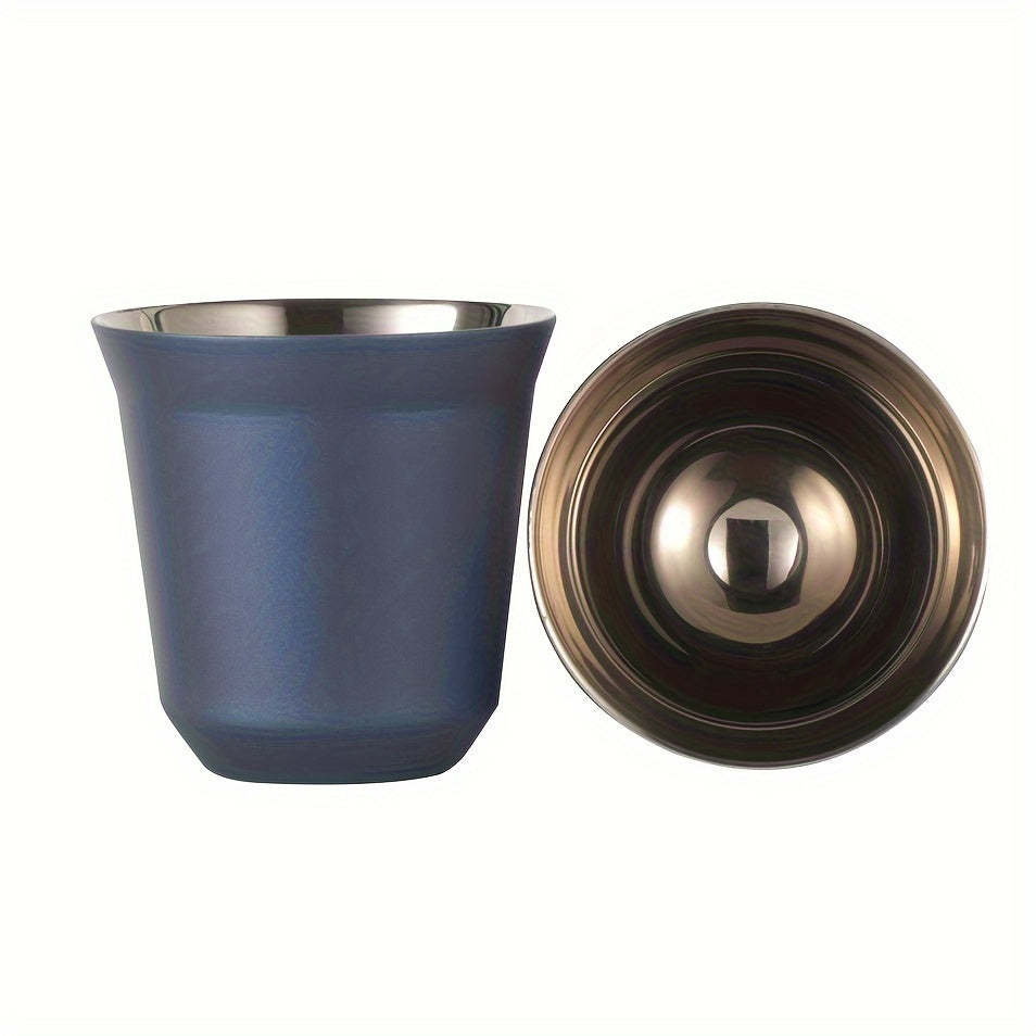 1pc Stainless Steel Double Walled Espresso Coffee Cup