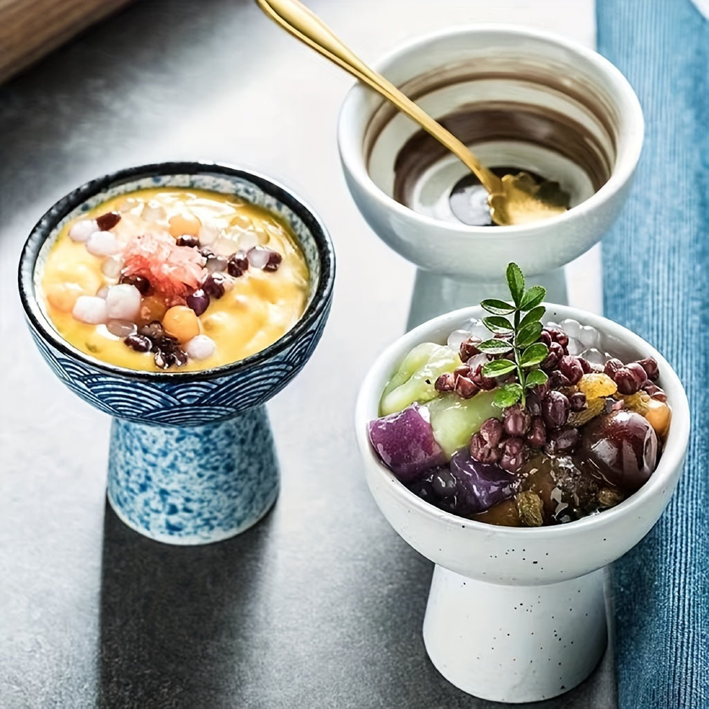 Ceramic ice cream and yogurt cup, microwave safe for snacks and baking.