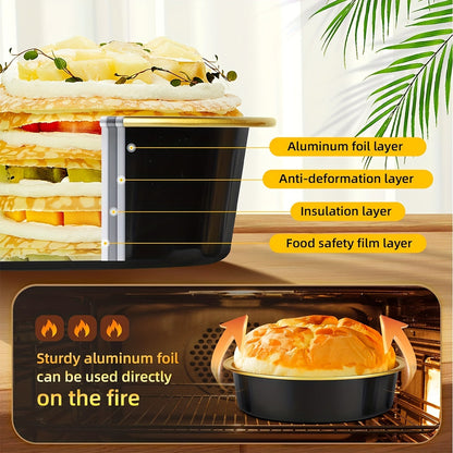 Set of 20 golden mini pie tins with lids, each measuring 10.16cm and holding 8oz. Made of disposable aluminum foil, perfect for creme brulee, tarts, and cakes. These oven-safe individual baking containers are a convenient choice for your cooking needs.