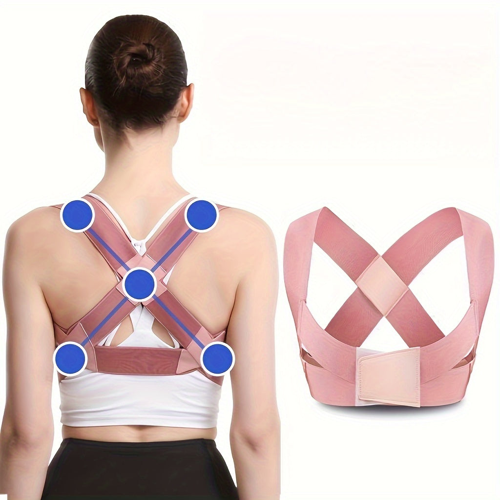 Improve posture with our adjustable back belt specifically for hunchbacks in size M/L, with invisible design and comfortable shoulder support strap.