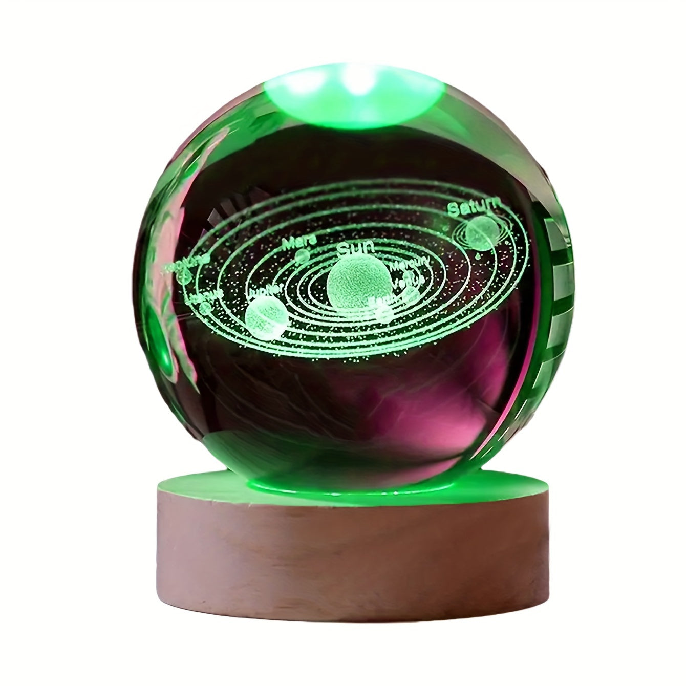 Galaxy-themed crystal ball night light with USB - great for travel and camping, perfect gift for holidays, anniversaries.