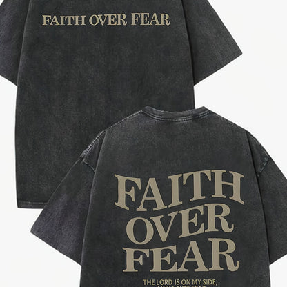 Men's 100% Cotton Faith Letter Printed T-Shirt for All Seasons, ideal for Summer