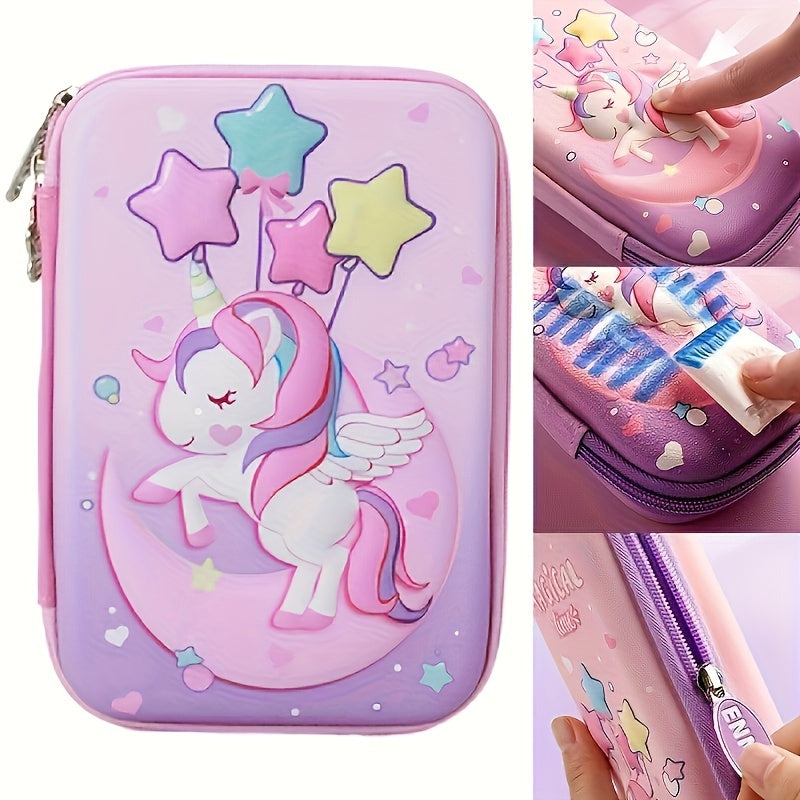 Cute Cartoon 3D Pencil Case: Waterproof, Large Capacity, Multi-Layered Organizer