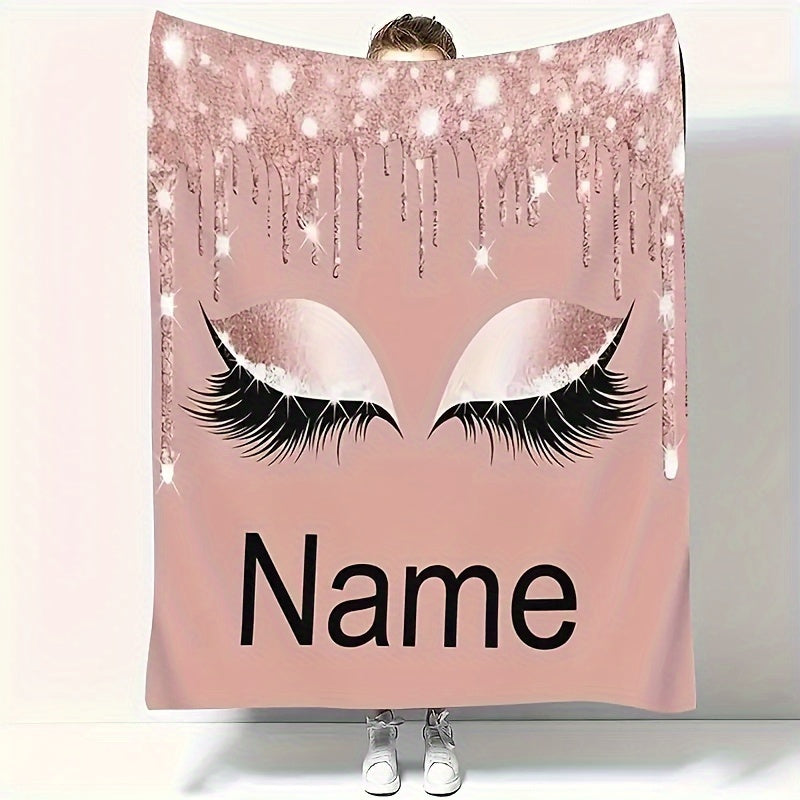 Customize your space with this stunning Pink Beautiful Eyes Print Fleece Throw Blanket. This personalized, soft and warm fleece blanket is perfect for adding a touch of modern style to your sofa, bed, travel, camping, living room, or office. It is