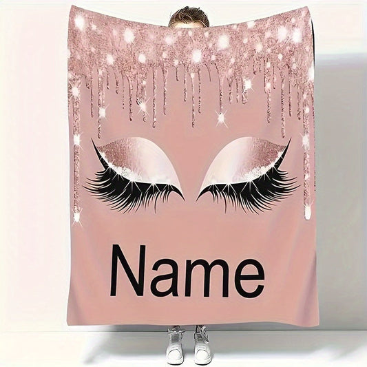 Customize your space with this stunning Pink Beautiful Eyes Print Fleece Throw Blanket. This personalized, soft and warm fleece blanket is perfect for adding a touch of modern style to your sofa, bed, travel, camping, living room, or office. It is