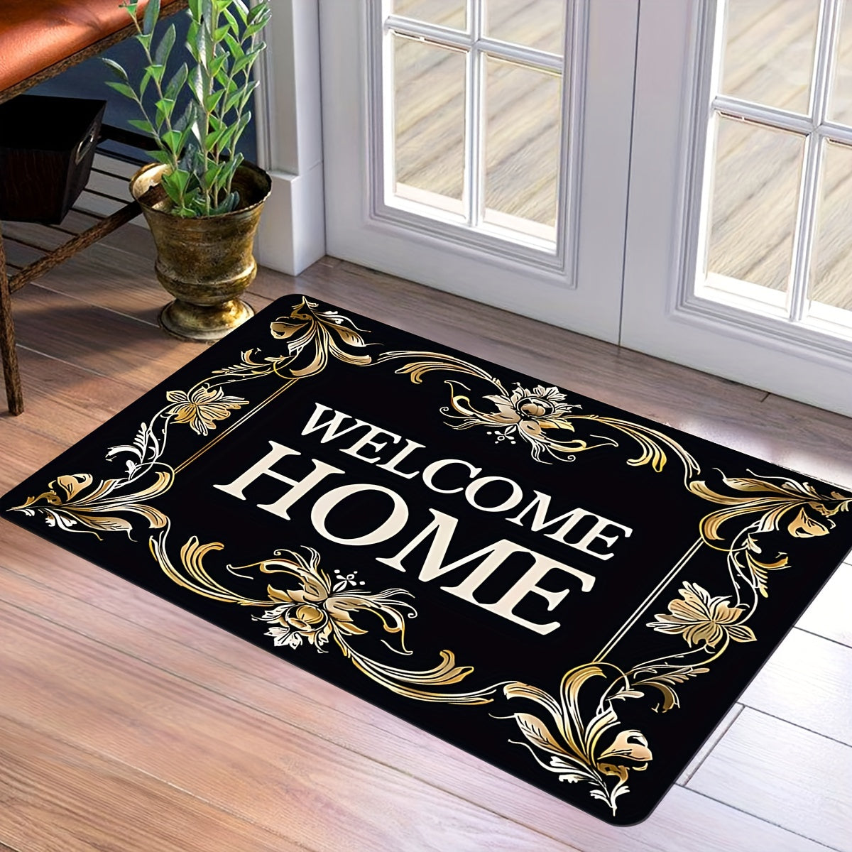 Create a welcoming atmosphere with our Home Floral Doormat - A durable polyester mat that is non-slip, stain resistant, and perfect for indoor/outdoor use. This lightweight, quick-drying mat is ideal for the kitchen, laundry room, restroom, and more.