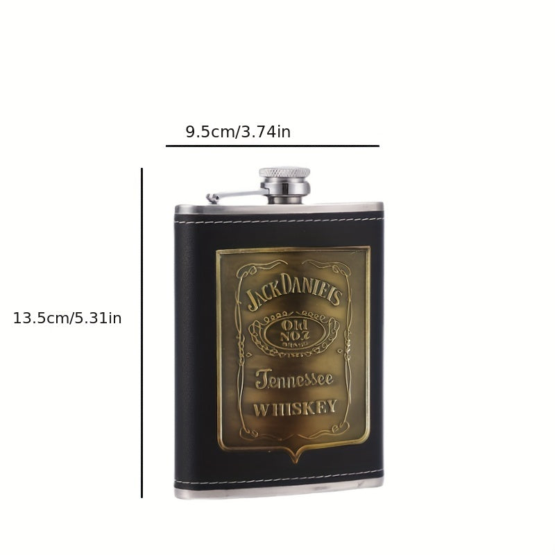 Stainless steel 8oz square flask suitable for men, ideal as a unique love expression gift for family and friends during Christmas.