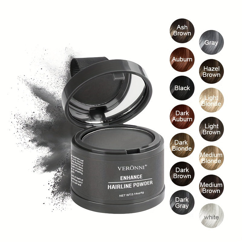 Hairline Shadow Powder with plant squalane instantly conceals hairline and roots, stain-proof and waterproof for a natural look.