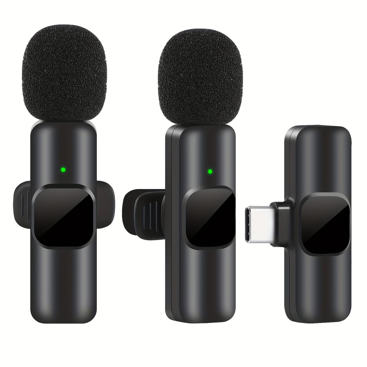 Professional wireless microphone with noise cancelling for Vlog video recording and live streaming.