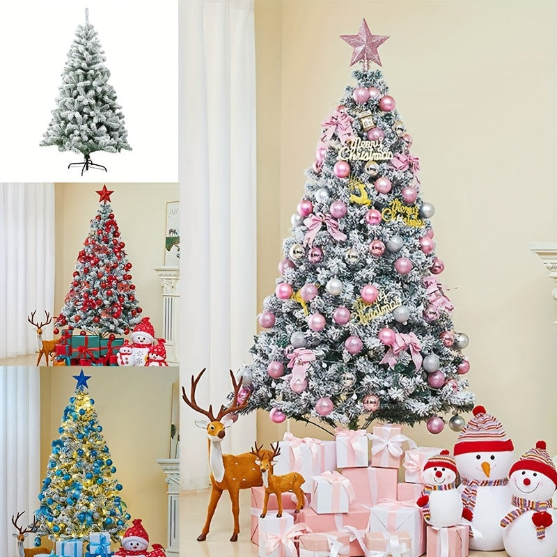 Get into the festive spirit with our lifelike snow-sprayed Christmas tree set, complete with ornaments, a top star, and letter signs. This tree is perfect for adding holiday cheer to your decorations, parties, and celebrations. Available in white, pink