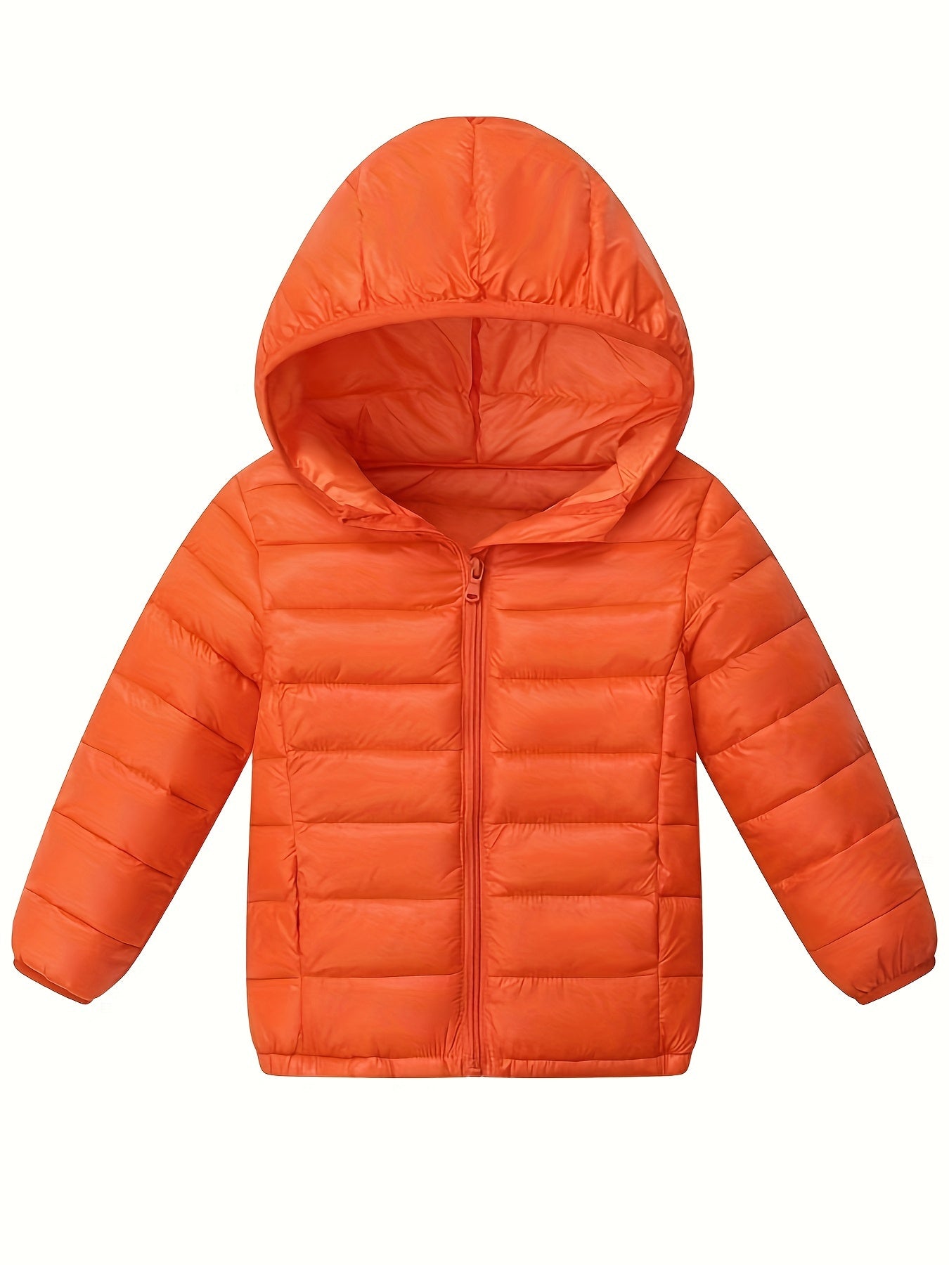 Youth's lightweight hooded jacket in solid color, ideal for fall and winter.