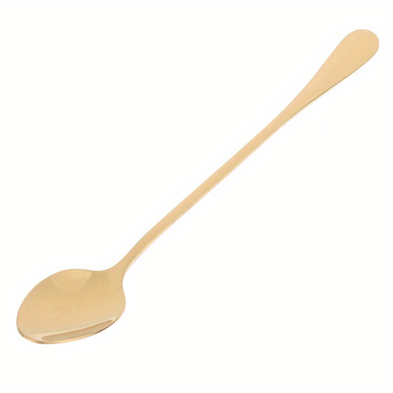 Long-handled Rainbow Tableware Spoon for stirring honey, coffee, and ice cream.