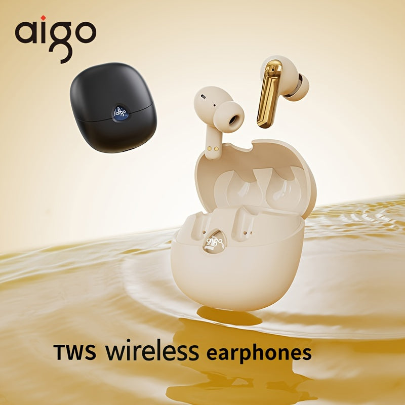 Aigo 5.4 Wireless Headphones with Mic, TWS Sports Earphones, LED Display, Perfect Gift