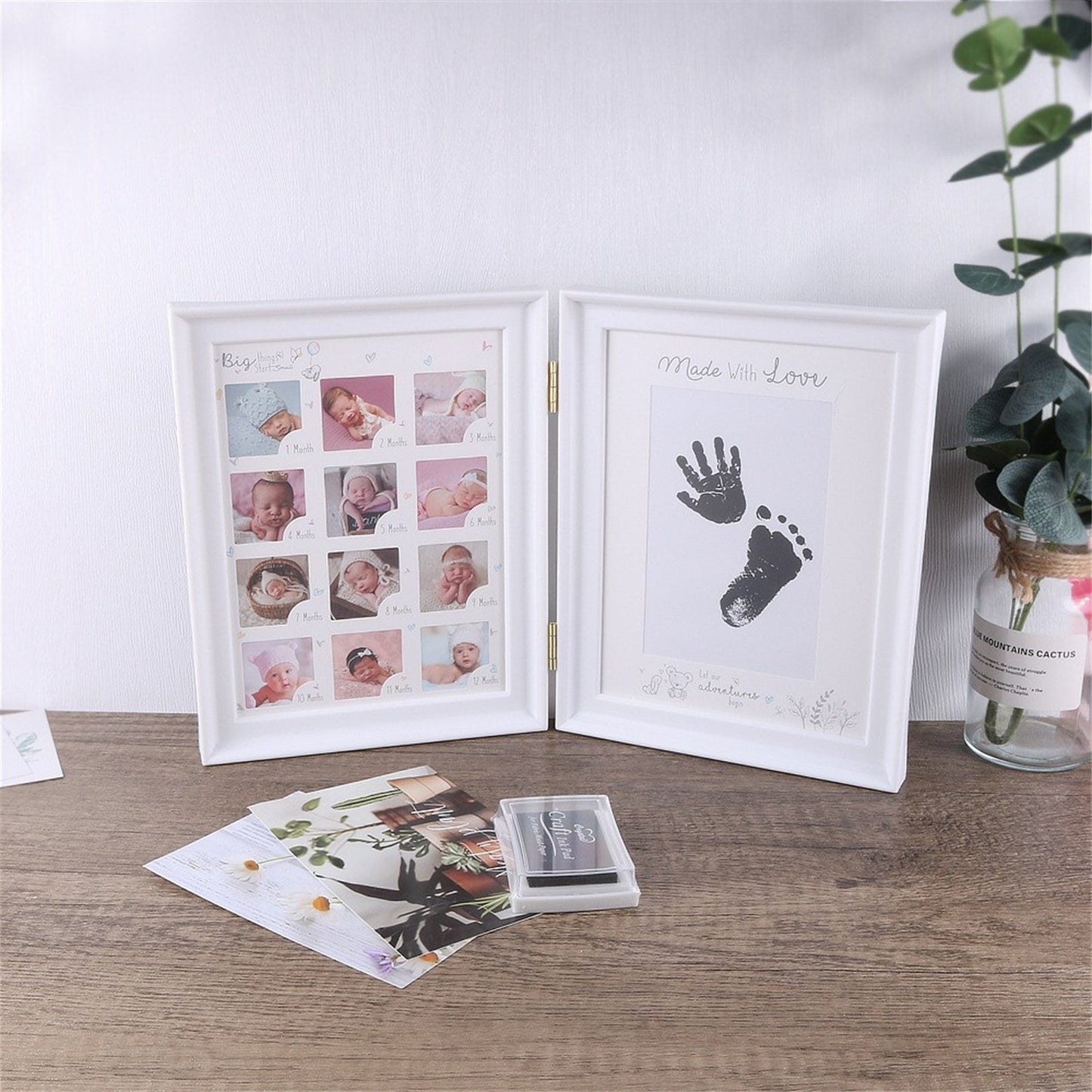 Commemorate 100 Days with our Anniversary Photo Frame - Preserve Your Baby's Prints and Capture Special Holiday Memories like Halloween, Thanksgiving, and Christmas