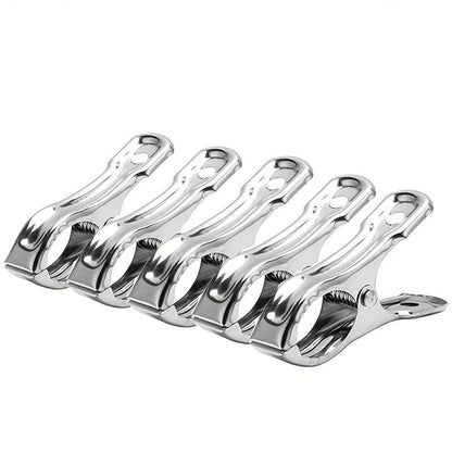 5 pieces/20 pieces of high-quality stainless steel clips, ideal for secure and windproof attachment of clothes when drying quilts. Can also be used as multifunctional rack clip rings.